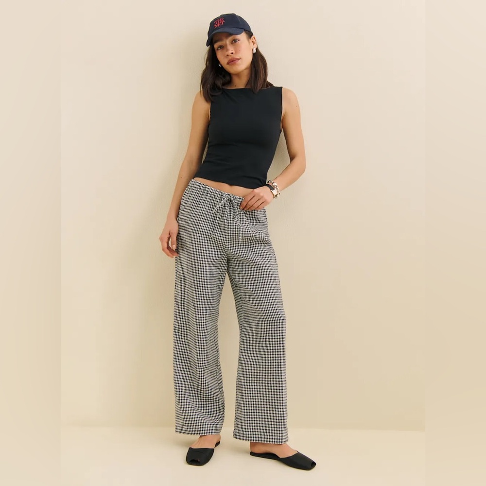REFORMATION Olina Linen Cropped Pant